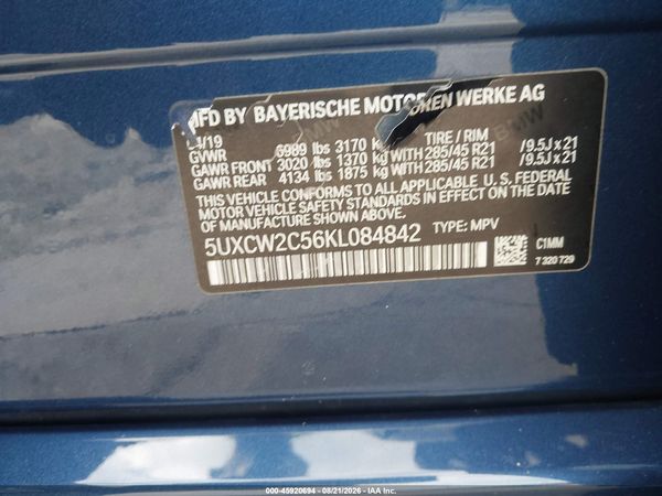 2019 BMW X7 XDRIVE40I — I9