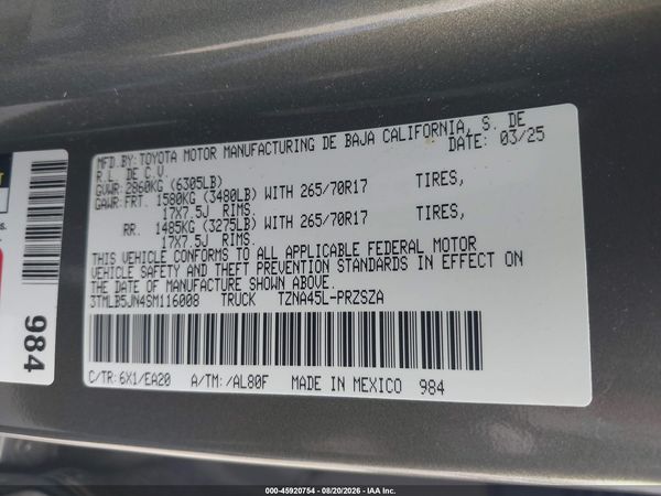 2025 TOYOTA TACOMA TRD OFF ROAD