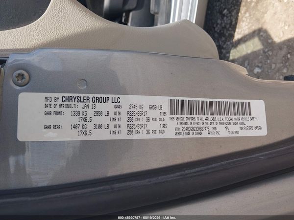 2013 DODGE GRAND CARAVAN SE