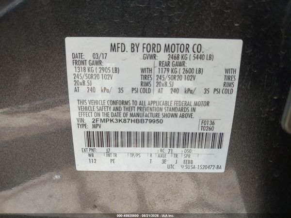 2017 FORD EDGE TITANIUM