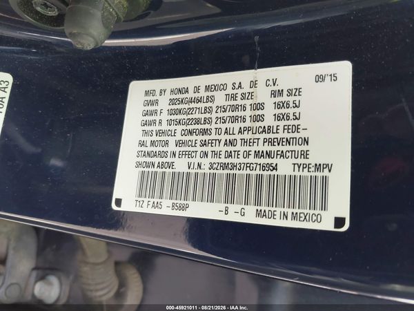 2015 HONDA CR-V LX — I9