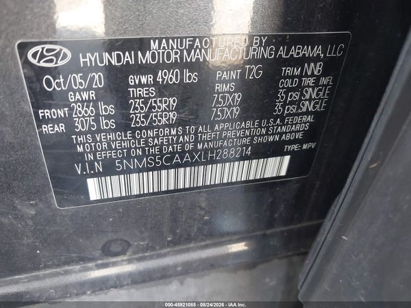 2020 HYUNDAI SANTA FE LIMITED 2.0T