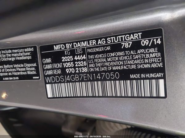 2014 MERCEDES-BENZ CLA 250 4MATIC