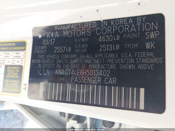 2017 KIA OPTIMA HYBRID Hybrid Base