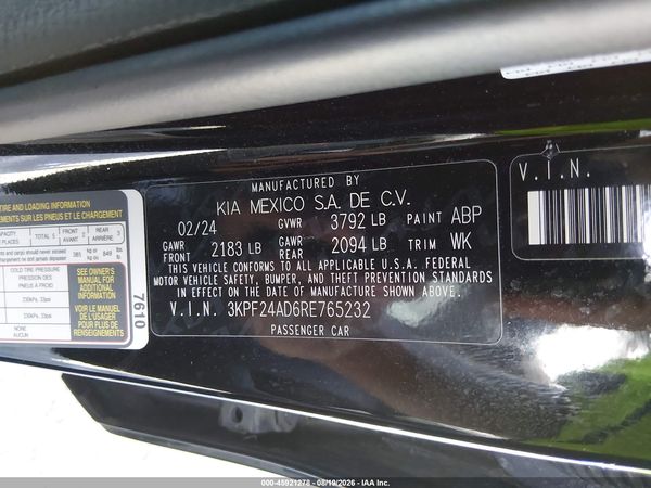 2024 KIA FORTE LXS