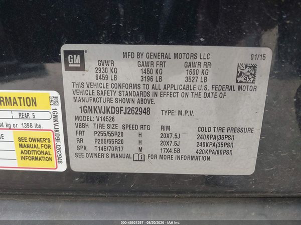 2015 CHEVROLET TRAVERSE LTZ — I9