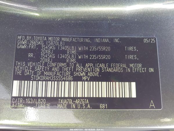 2025 TOYOTA HIGHLANDER LIMITED