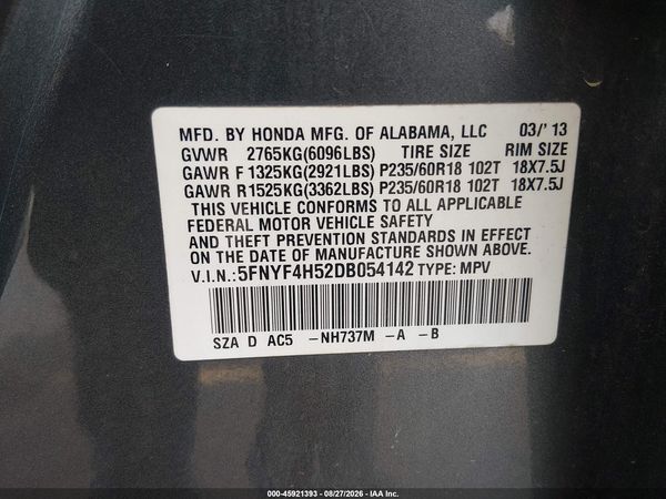 2013 HONDA PILOT EX-L
