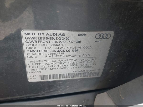 2021 AUDI Q5 — I9