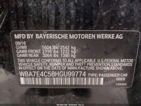 2017 BMW 740I XDRIVE