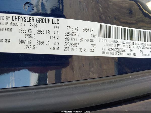 2014 DODGE GRAND CARAVAN SE — I9
