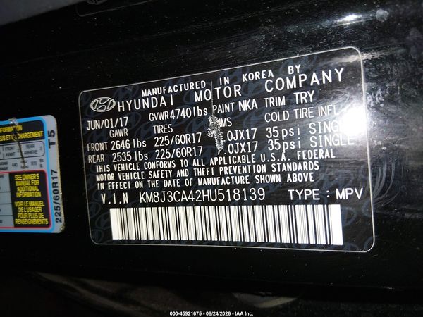 2017 HYUNDAI TUCSON SE PLUS
