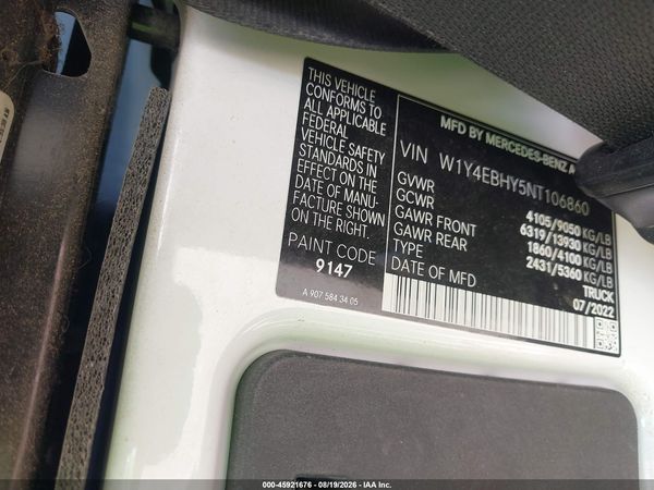 2022 MERCEDES-BENZ SPRINTER 2500 STANDARD ROOF V6