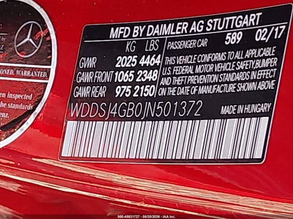 2018 MERCEDES-BENZ CLA 250 4MATIC