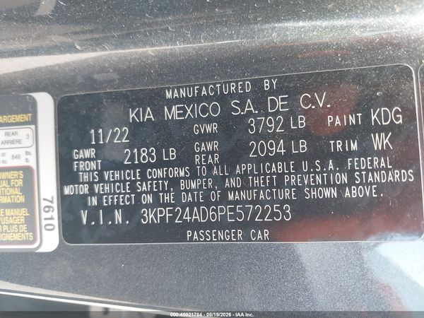 2023 KIA FORTE LXS