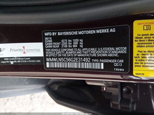 2016 MINI CLUBMAN COOPER