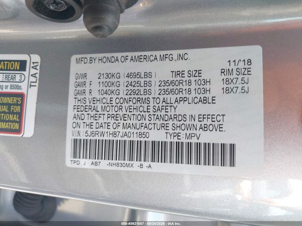 2018 HONDA CR-V EX-L/EX-L NAVI