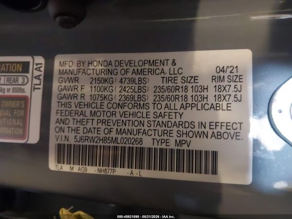 2021 HONDA CR-V AWD EX-L