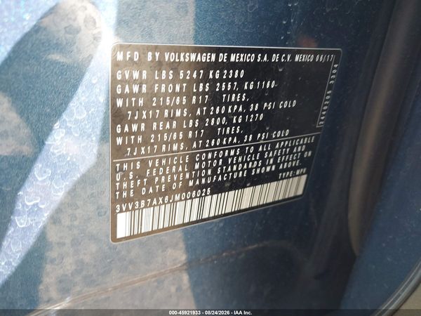 2018 VOLKSWAGEN TIGUAN 2.0T SE/2.0T SEL — I9