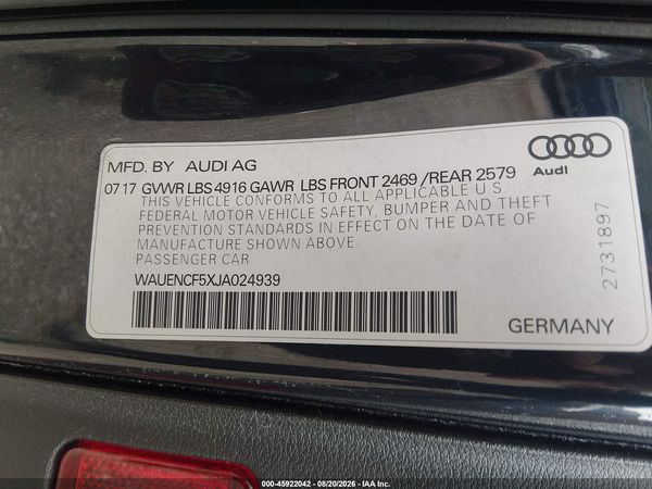 2018 AUDI A5 2.0T PREMIUM