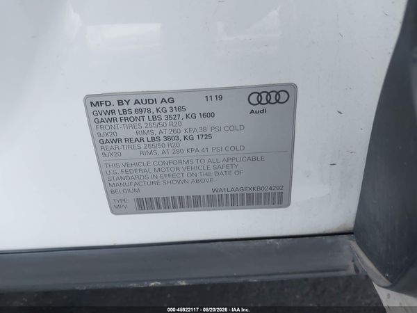 2019 AUDI E-TRON PREMIUM PLUS
