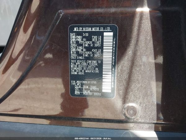 2020 NISSAN ARMADA SL 2WD — I9