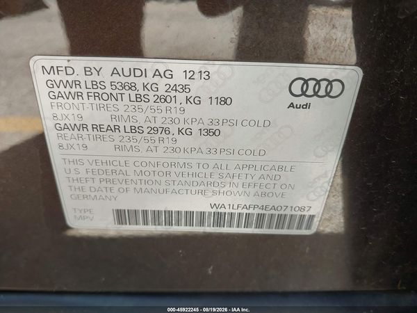 2014 AUDI Q5 2.0T PREMIUM