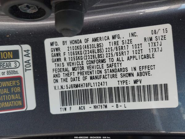 2015 HONDA CR-V EX-L