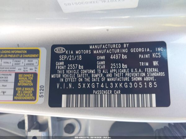 2019 KIA OPTIMA LX