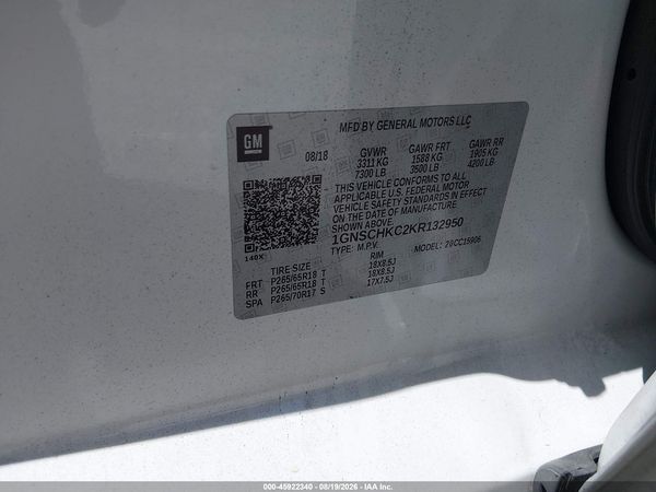 2019 CHEVROLET SUBURBAN LT — I9