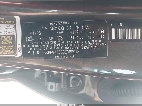 2025 KIA K4 GT-LINE TURBO — I9