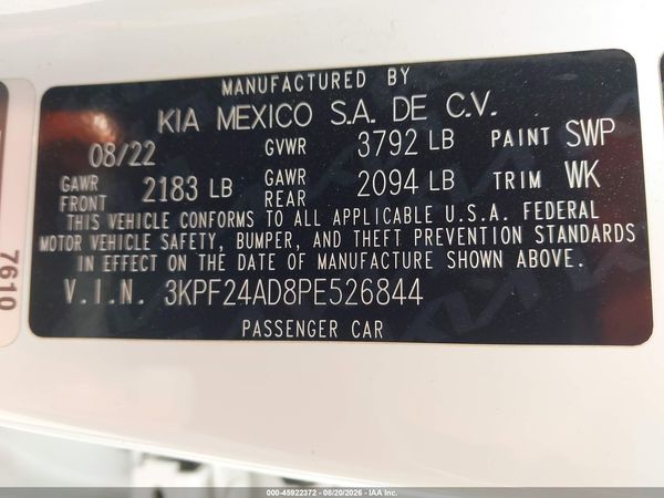 2023 KIA FORTE LXS