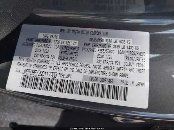 2016 MAZDA CX-9 SIGNATURE