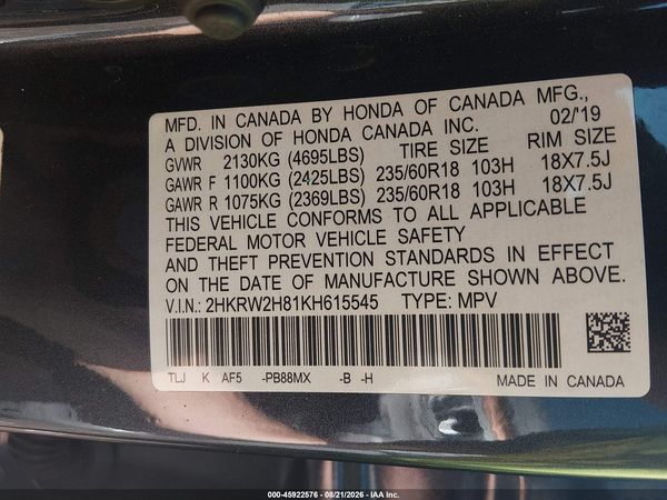2019 HONDA CR-V EX-L