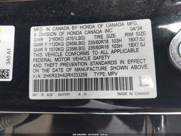 2024 HONDA CR-V EX 2WD — I9