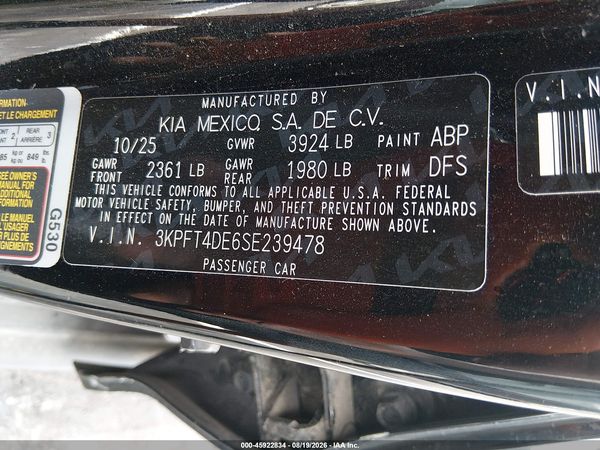 2025 KIA K4 LX
