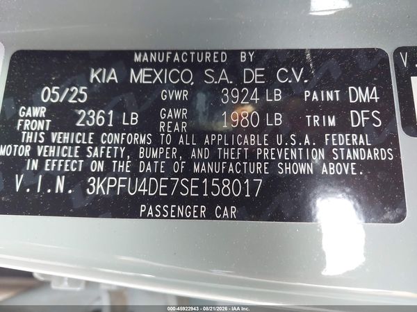 2025 KIA K4 EX