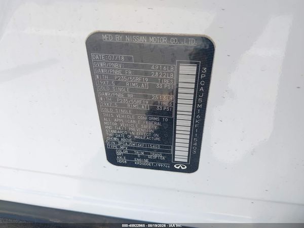 2019 INFINITI QX50 ESSENTIAL