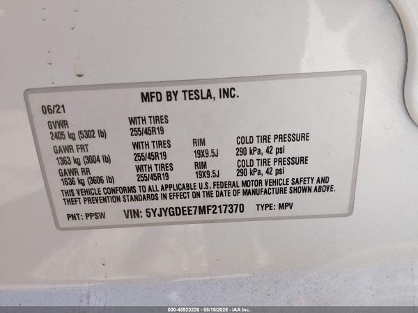 2021 TESLA MODEL Y