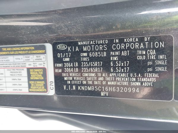 2017 KIA SEDONA LX — I9