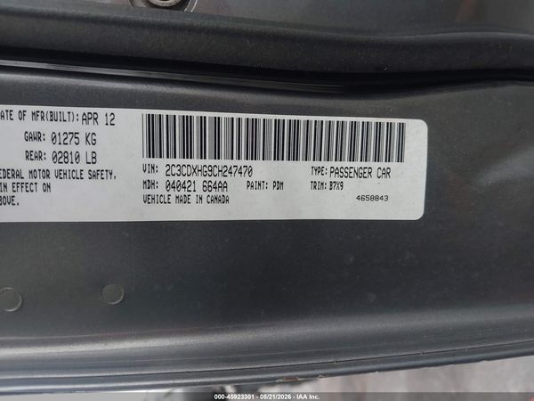 2012 DODGE CHARGER SXT