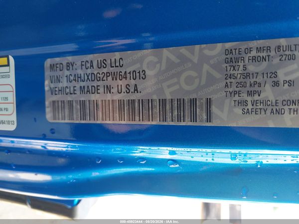 2023 JEEP WRANGLER 4-DOOR SPORT 4X4 — I9
