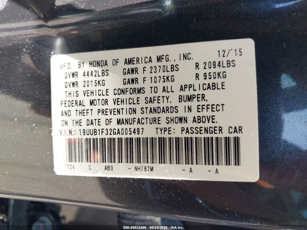 2016 ACURA TLX Base