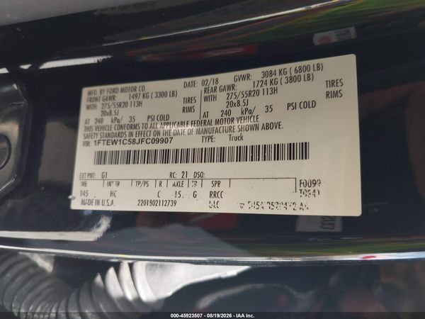 2018 FORD F-150 LARIAT