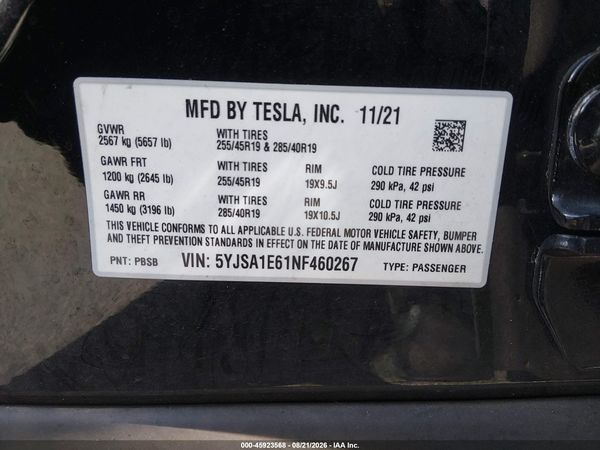 2022 TESLA MODEL S — I9
