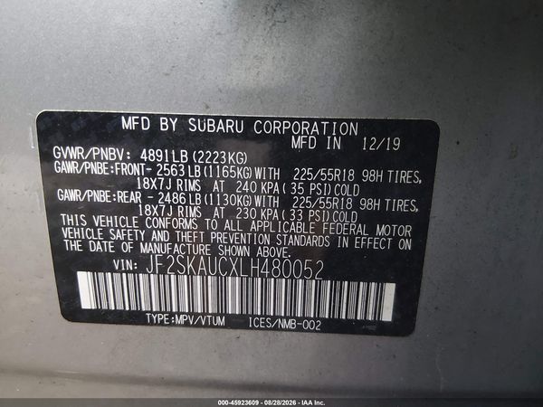 2020 SUBARU FORESTER LIMITED