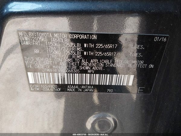 2016 TOYOTA RAV4 LE
