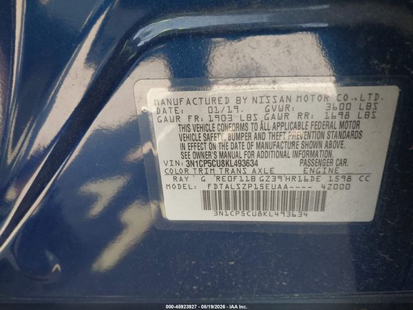 2019 NISSAN KICKS SV — I9