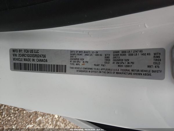 2025 CHRYSLER PACIFICA LIMITED — I9