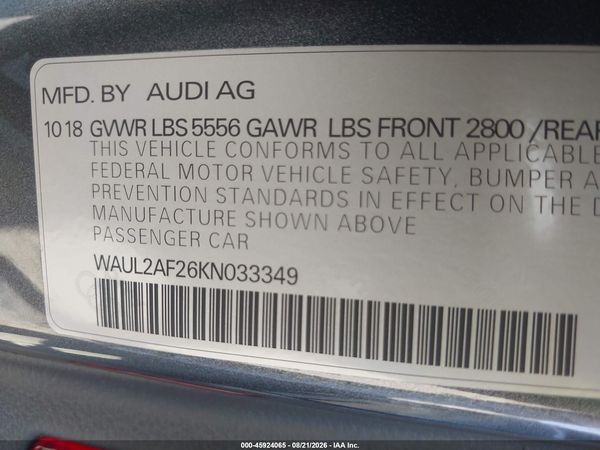 2019 AUDI A6 55 PREMIUM — I9